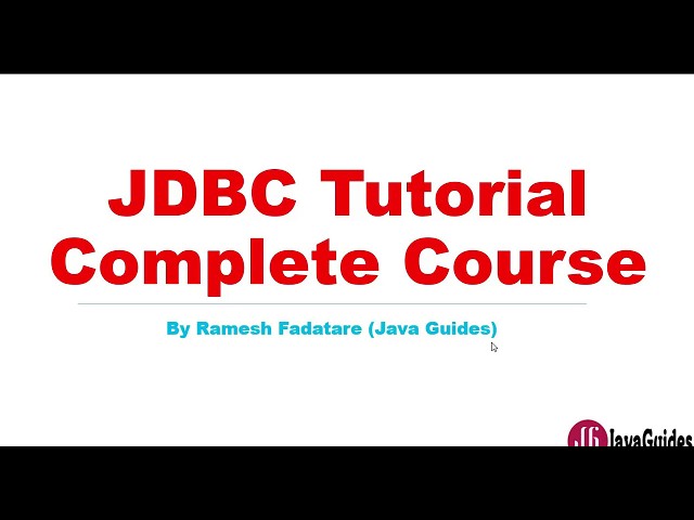 JDBC Tutorial | Complete Course for Beginners