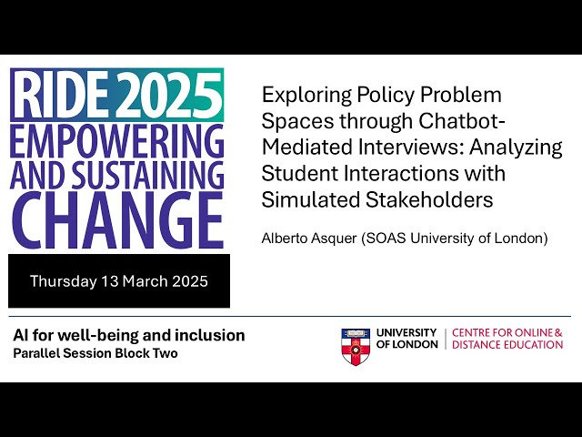 RIDE 2025 - Exploring Policy problem spaces through chatbot