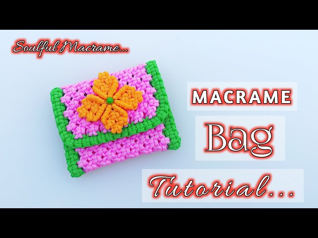 DIY | Macrame pouch tutorial | Easy macrame bag making #handmade #diy #macrame