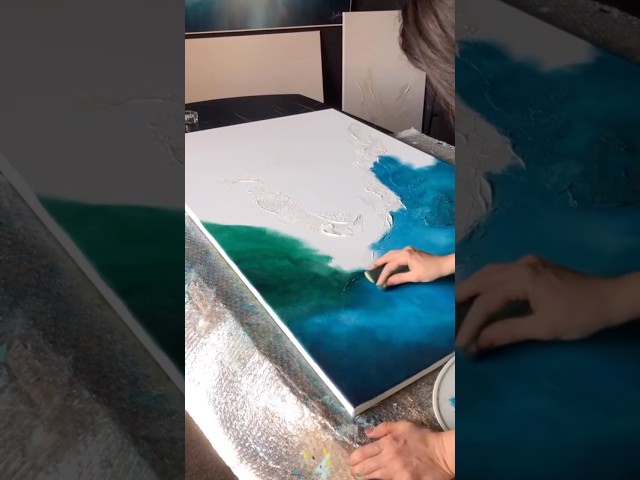 Abstract Painting with Sponge |  #art #acrylicpainting #textureart #abstractart #artprocess