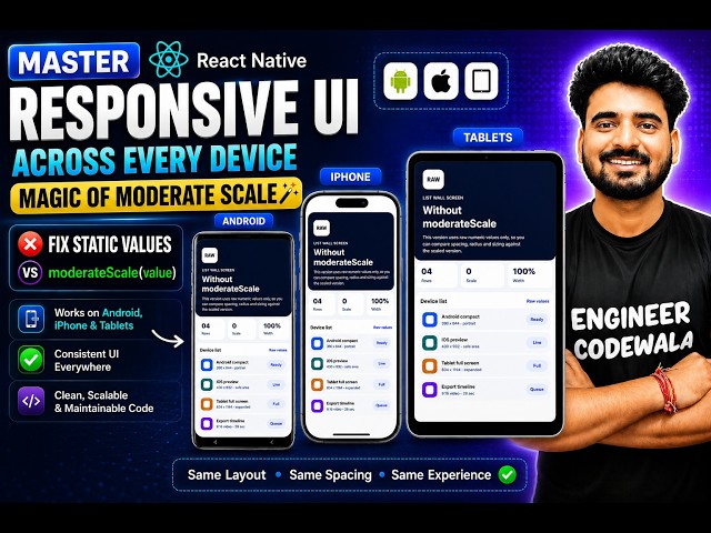 Master React Native Responsive Ui - Magic of Moderate Scale ✨ | Engineer Codewala