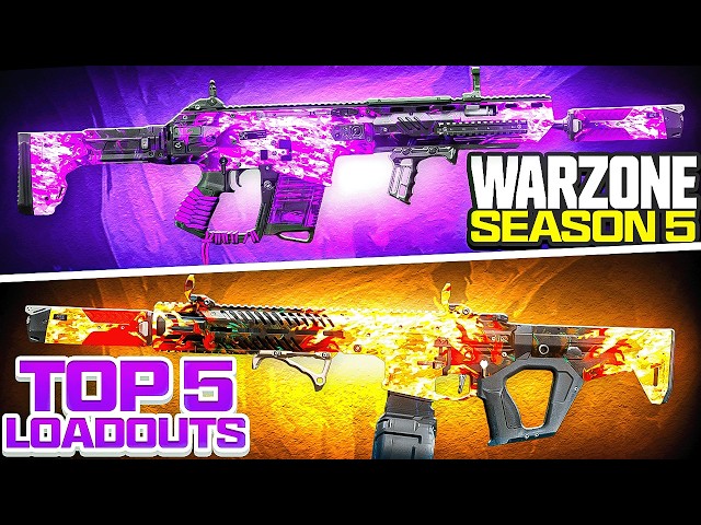 TOP 5 *META* ASSAULT RIFLE LOADOUTS in SEASON 5! 👑 (Best Warzone Class Setup)
