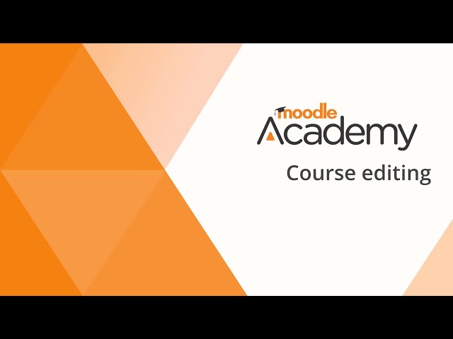 Course editing in Moodle
