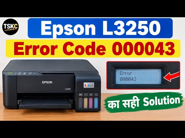 Epson L3250 Error 000043 🔧 | The Correct Solution for 000043 Error | Printer Repair
