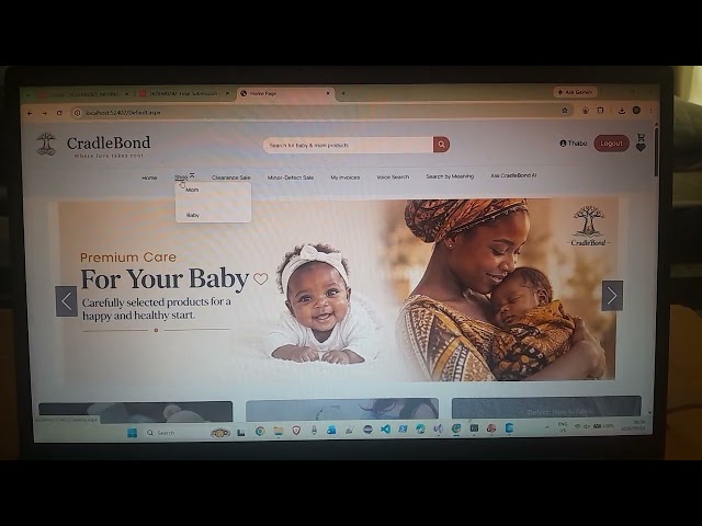 Live at www.cradlebond.tech due to Github Student developer pack & specifically the name.com pack 