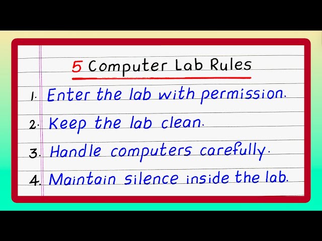Computer Lab Rules | Five Computer Lab Rules | Computer Lab Rules in School