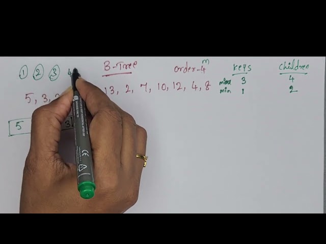 B tree construction #b tree#insertion in b-tree
