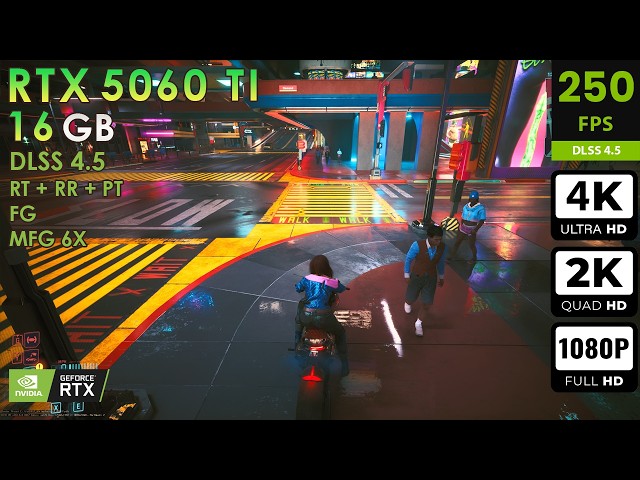 Cyberpunk 2077 | Max Settings | DLSS4.5 + PT + FG + MFG 6X | 4K, 2K, 1080p