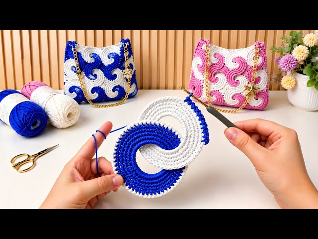 How to Crochet a Beautiful Bag 💙| Easy Crochet Motif Tutorial | Step-by-Step