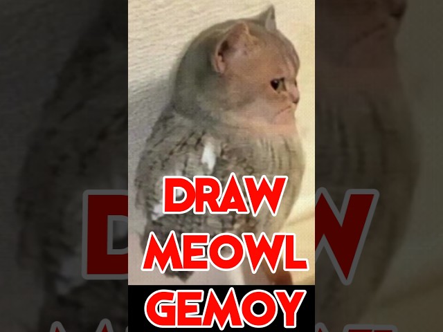 Gambar Kucing Meowl gemoy dalam 5 menit #meowl #anomali #drawing