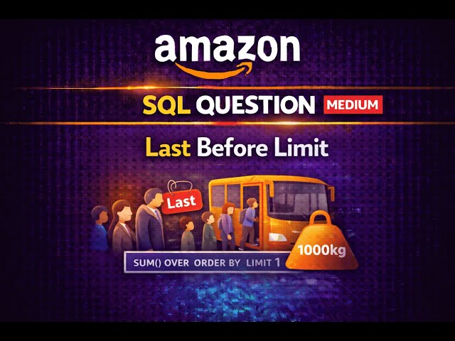 Amazon SQL Interview Question – Last Person on the Bus