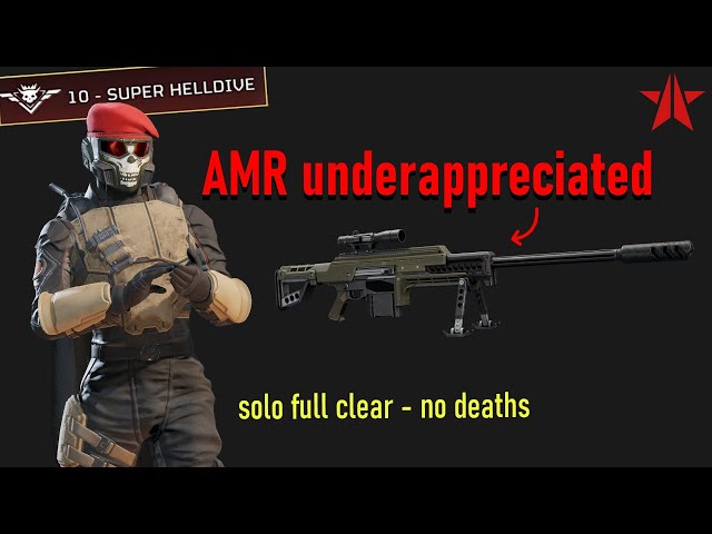 AMR on super helldive 10 bots (solo full clear, no deaths)
