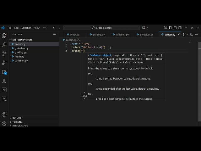 Python concatenation in Yoruba
