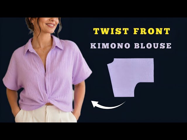 ✅ Trendy Twist Front Kimono Blouse | Easy DIY