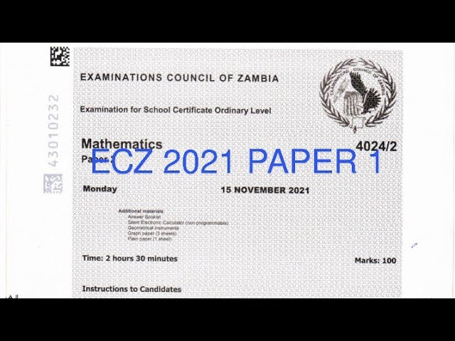 ECZ Internal 2021 paper 1
