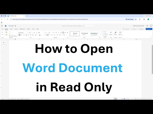 How to Open Word Document in Read Only Not Edit Mode
