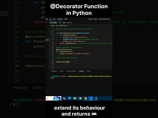 How to use @decorator function in python? 👍#pythonprogramming #decorator #coding #popular #trending