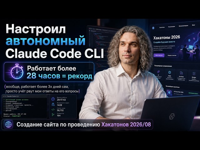 Set up an autonomous Claude Code CLI — running for 28+ hours straight (record). Hackathon website