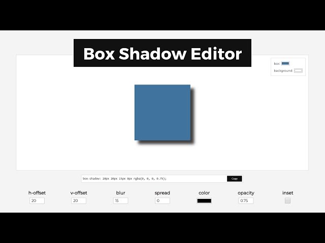 CSS box-shadow Editor