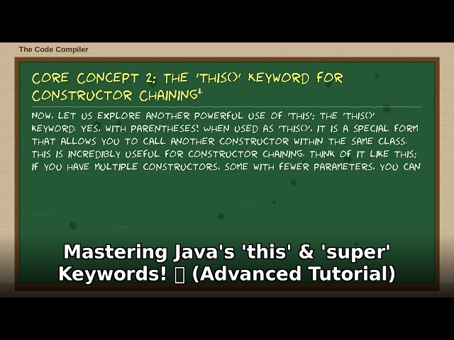 Master Java's 'this' & 'super' Keywords! 🚀 Advanced Java Programming Tutorial