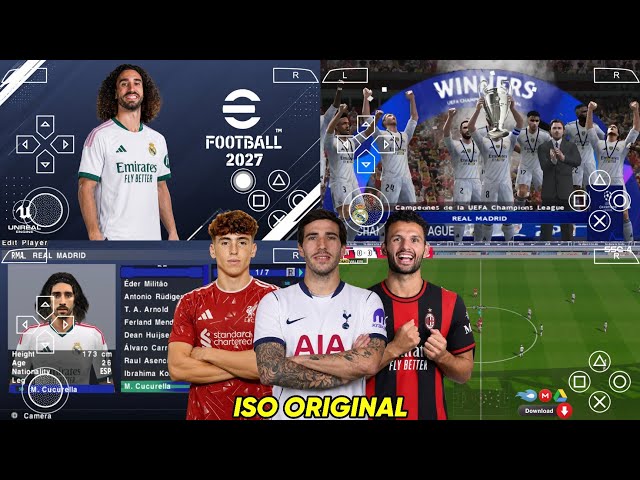 eFootball PES 2026 PPSSPP Android Offline Full Update UCL & League Kits 2026/2027 Season 4K Graphics