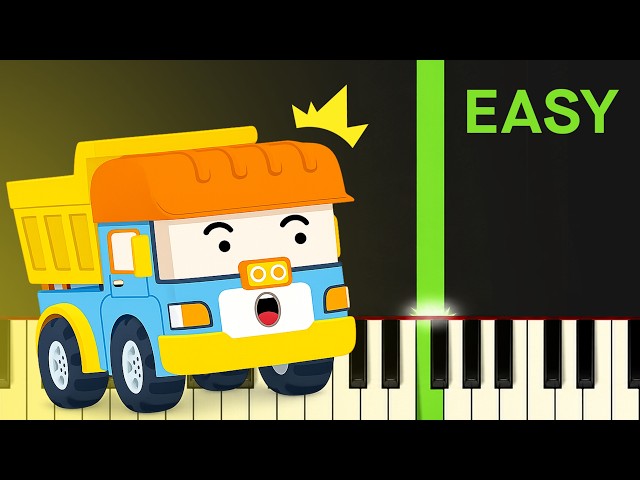 Robocar POLI Song Construction EASY Piano Tutorial