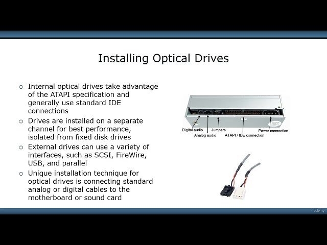 Certification CompTIA A+ (220-1101 & 220-1102) Course Sec 87 - Installing Optical Drives #comptiaa