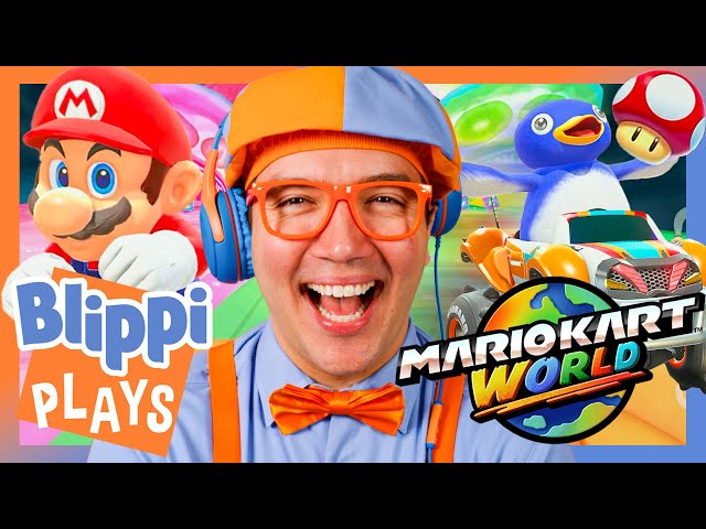 Can I Win a Race in Mario Kart World? 🏆🏁 Blippi Plays Mario Kart World