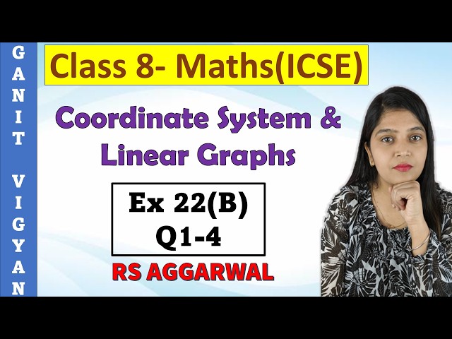 Coordinate System & Linear Graphs | ICSE class 8 Maths | Chapter 22 | Ex 22(B) | Q 1-4 | RS Aggarwal