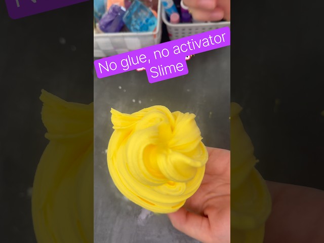 Making slime no glue,no activator #slime  #makingslime #vlog #slimewithoutactivator #shorts