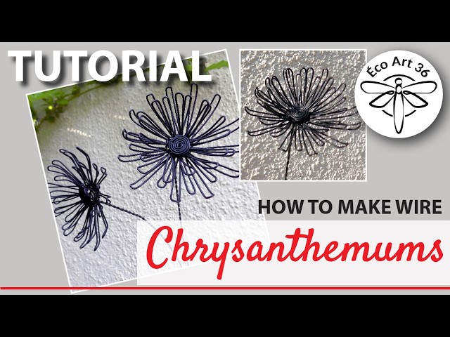 Wire Chrysanthemum flower tutorial - DIY easy to follow instructions on how to make this flower stem