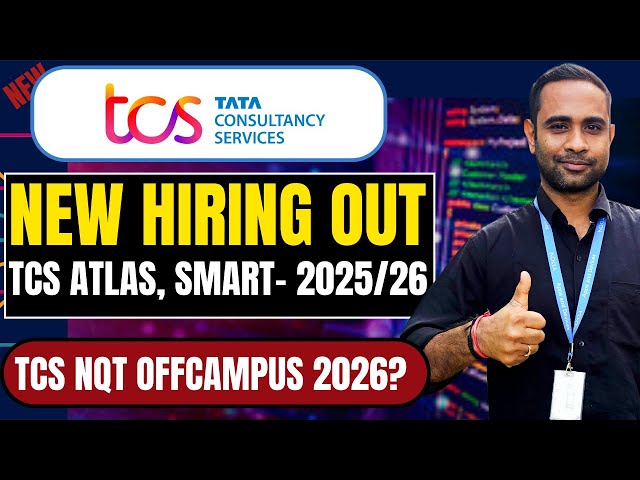 TCS Free Hiring 2025 & 2026 batch | TCS Atlas & Smart Hiring | TCS NQT 2026 Offcampus ?