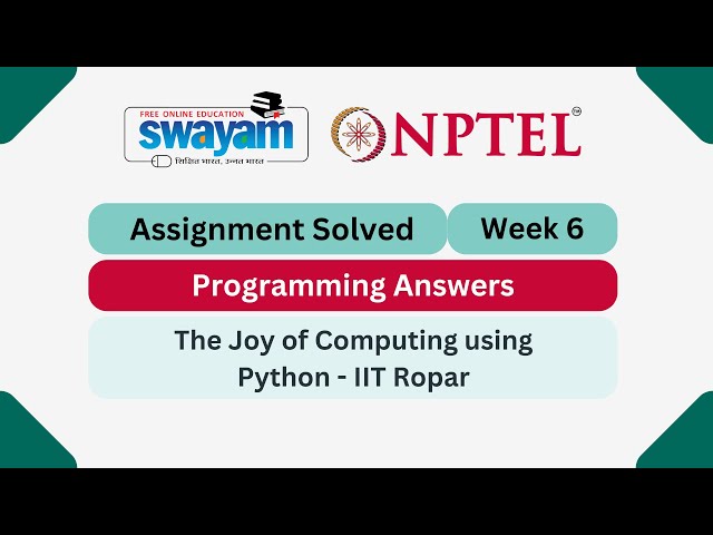 The Joy of Computing using Python Week 6 || Programming Answers || #nptel #nptel2025 #myswayam