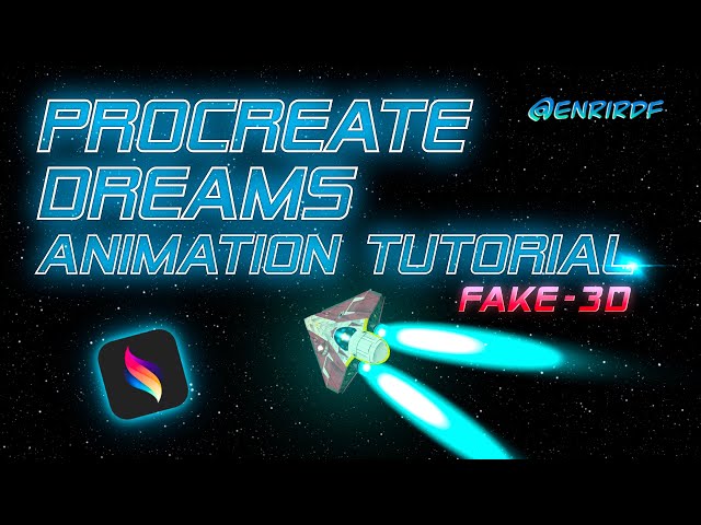 Procreate Dreams animation Tutorial fly of spaceship in Fake-3d by @enrirdf