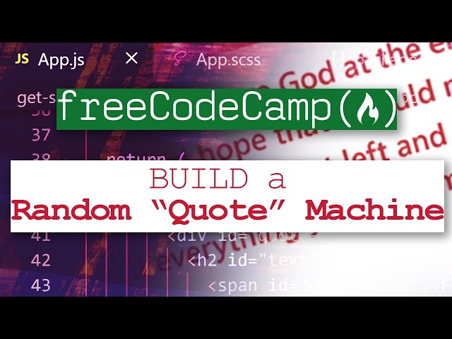 FULL Beginner's FreeCodeCamp Project - Random Quote Machine w/ React | Get Skill
