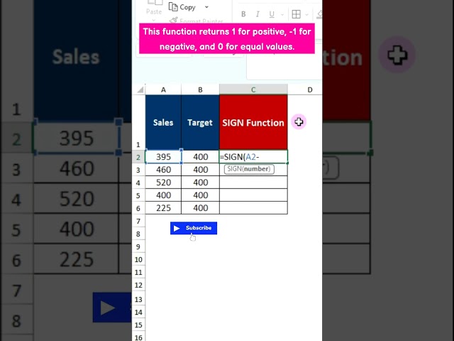 Excel SIGN Function Magic ✨