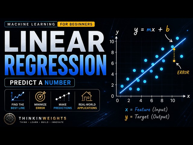 Linear Regression Explained in 6 Minutes (Animated) #ai  #machinelearning #2026