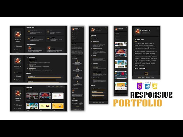 How to Make a Responsive Modern Portfolio Website | Html CSS JS Beginners To Advanced Full Tutorial
