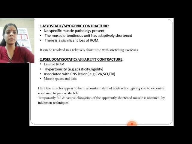 Causes and types of contractures by Dr Kirti Chhabra| Physiotherapy| RPIIMS