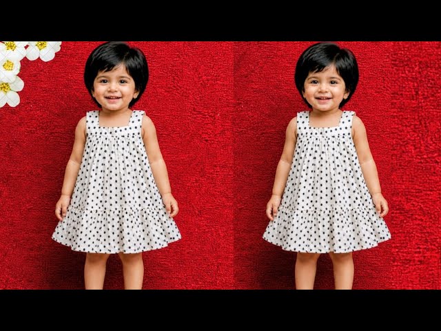 How to stitch a beautiful baby frock cutting and stitching (2-3 years old)