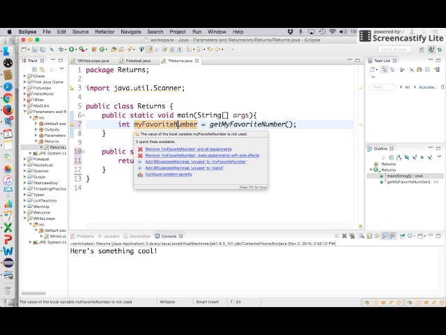 Java Return Types and Parameters Intro