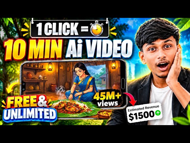 Long AI Video Kaise Banaye (10 Min) Using Just 1 Click🔥| Ai Video Kaise Banaye || Ai Automation