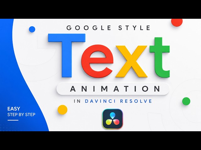 Animate Text Like Google in Davinci Resolve | 3D Text animation fusion