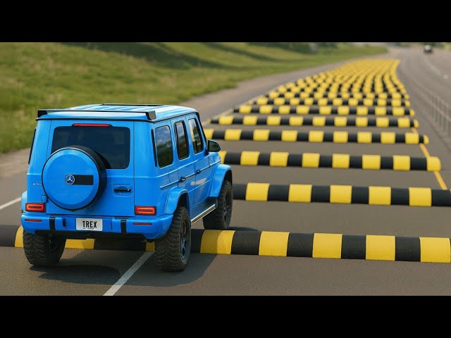 Cars vs 100 Speed Bumps Challenge #9 in BeamNG Drive!