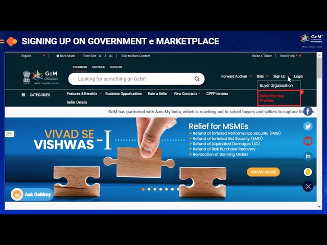 How to Register on GeM as a Seller or Service Provider | GeM Seller Registration