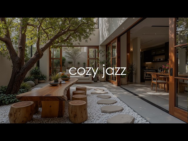 Cozy Indoor Jazz With Garden Ambience | Soft Morning Jazz For Focus, Reading & Deep Relaxation