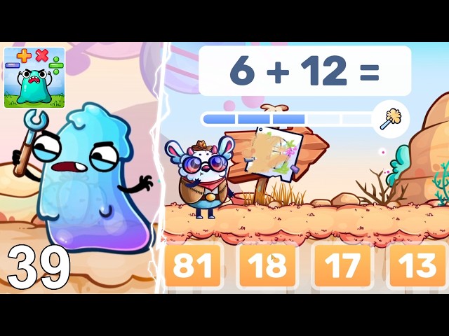 MathHero Ep. 39: Removing Bad Slimes to Reach Greenhouse! Addition Subtraction | Teacher Approved