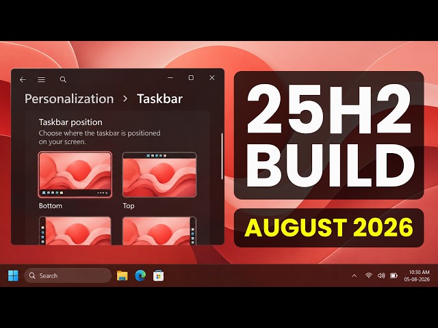 Windows 11 25H2 Build 26220.9022 – New Taskbar Experience, New Settings & More (Beta)