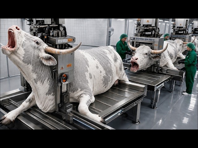 Inside Grey Brahman Bull Processing Factory: White Horn & Million-Dollar Luxury Grey Leather Process