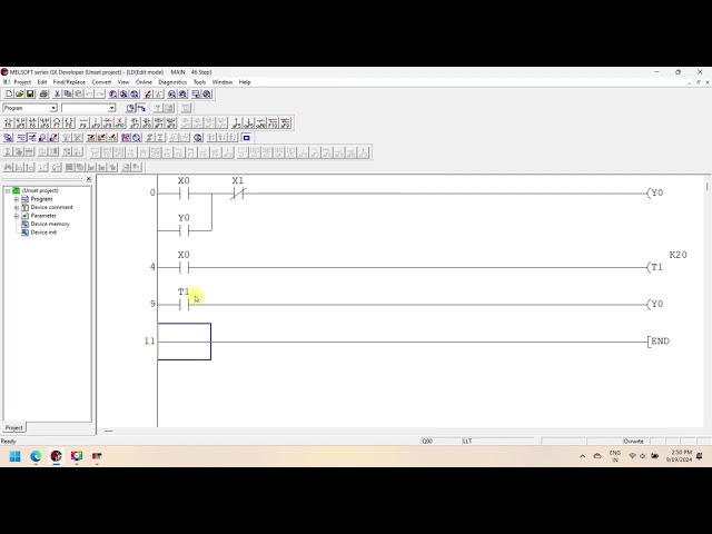 Mitsubishi GX Developer PLC software | Mitsubishi Basic Plc programming | Mitsubishi PLC Simple step